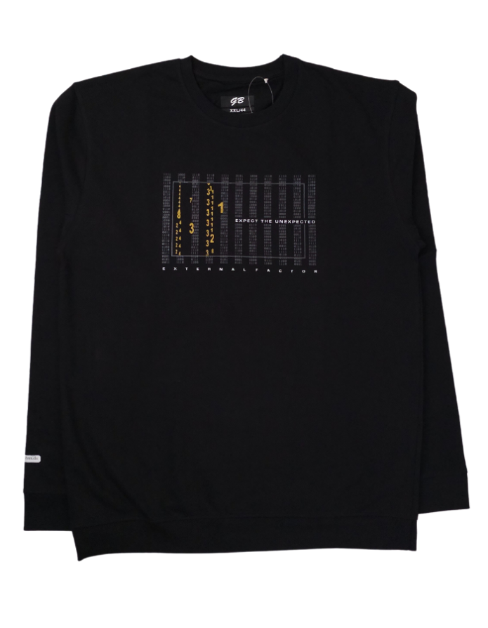 Regular Fit Printed Black Colour Men Sweatshirt